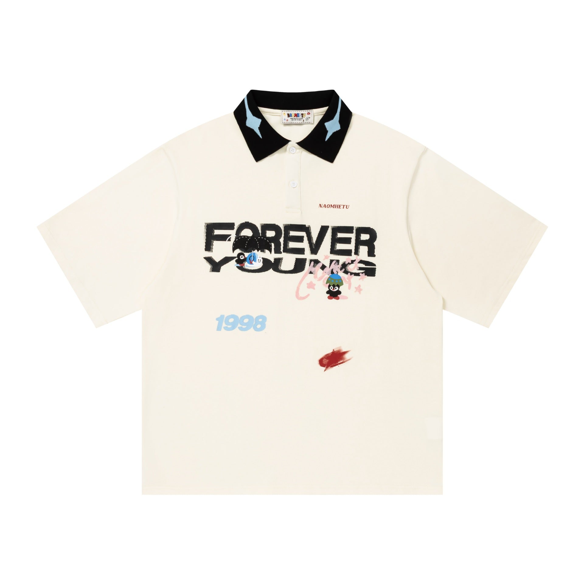 Letter graffiti short sleeved shirt