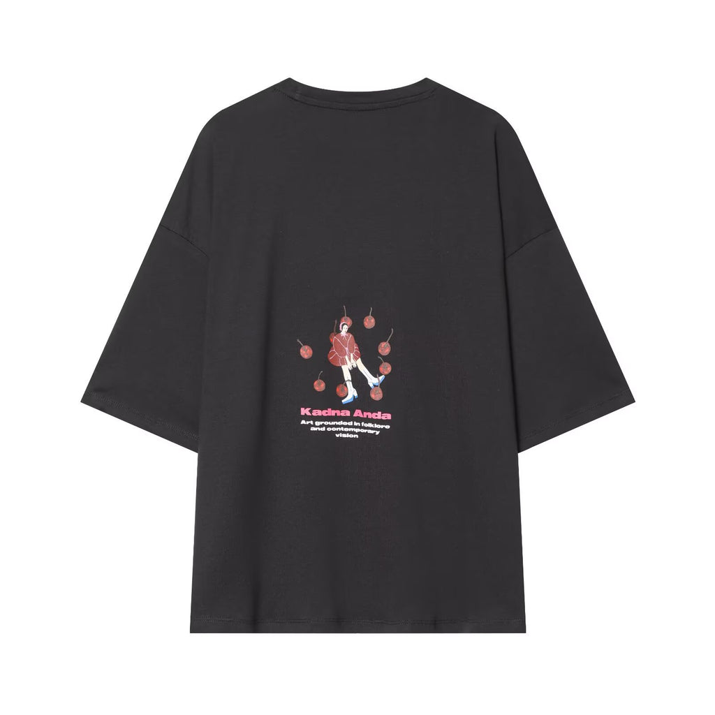 Casual loose printed T-shirt for women