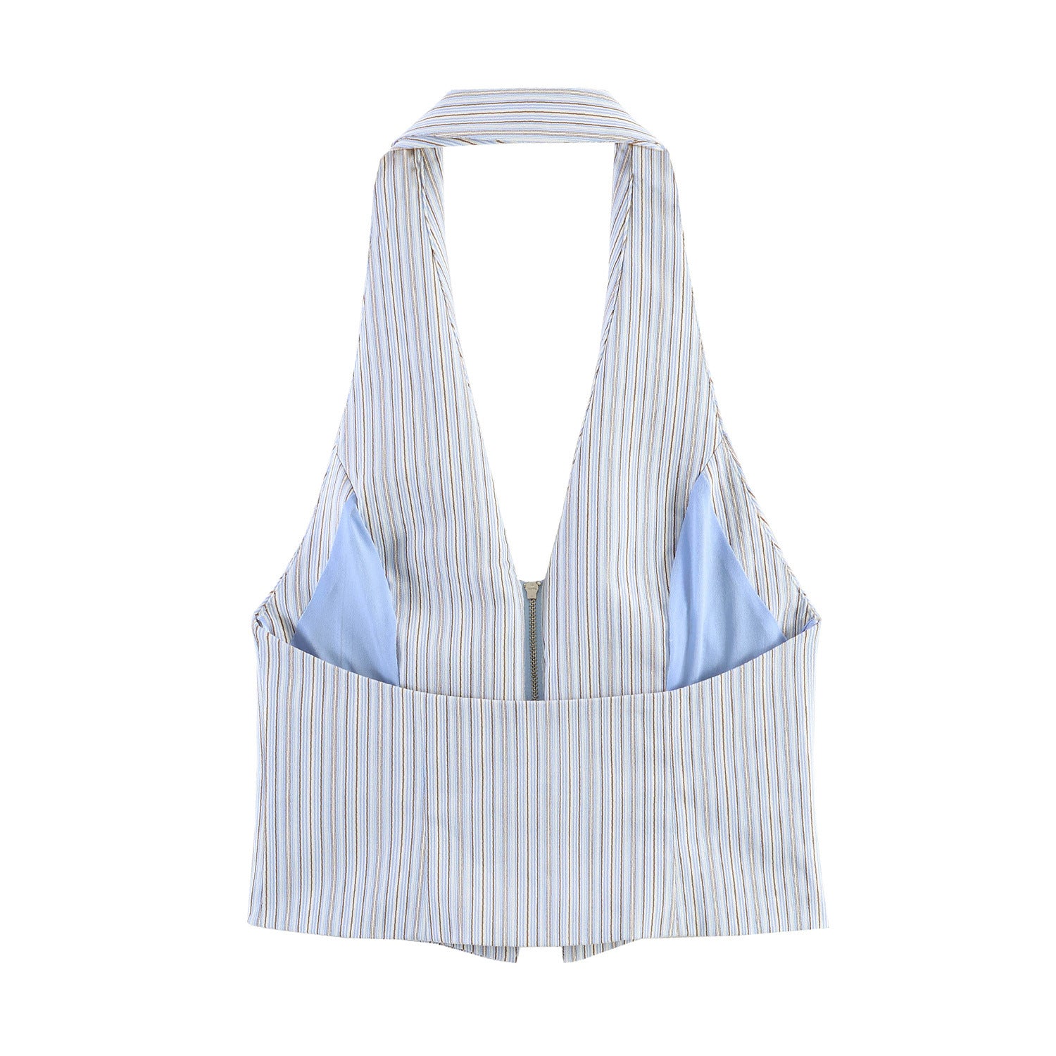 Striped vest style top+shorts set