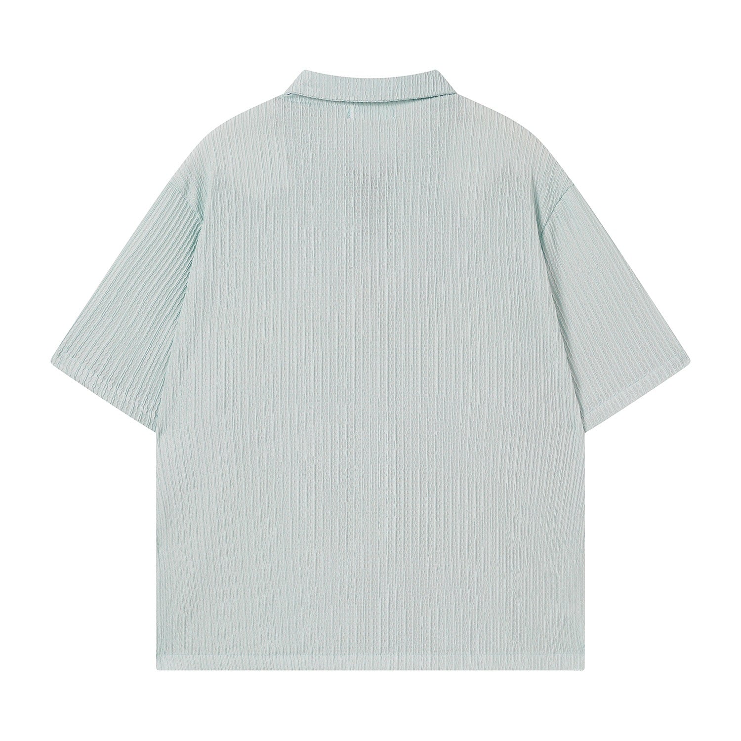 Mint green texture short sleeved shirt