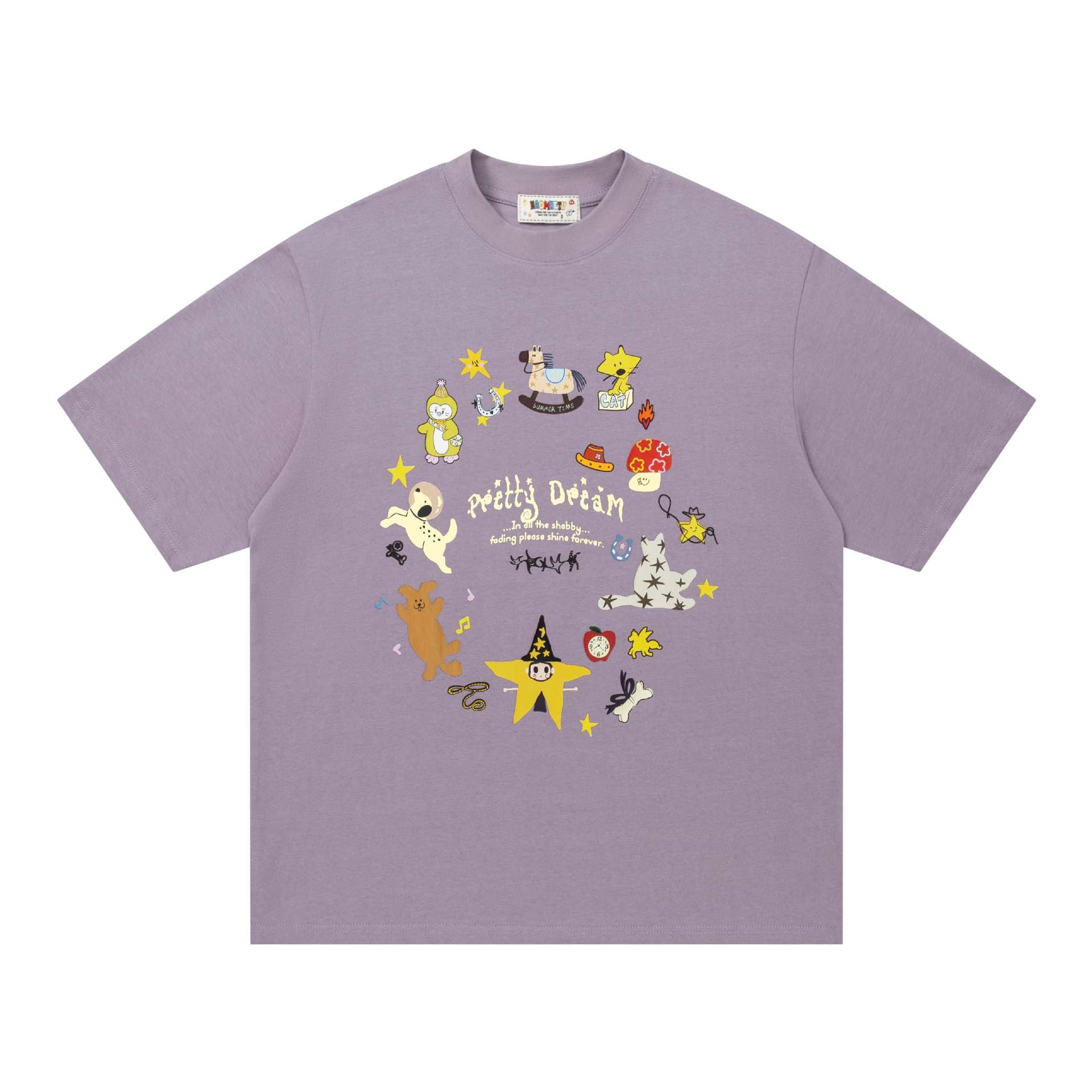 Circular cartoon short sleeved shirt