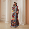Printed long sleeved loose dress