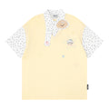 Fake two embroidered short sleeves