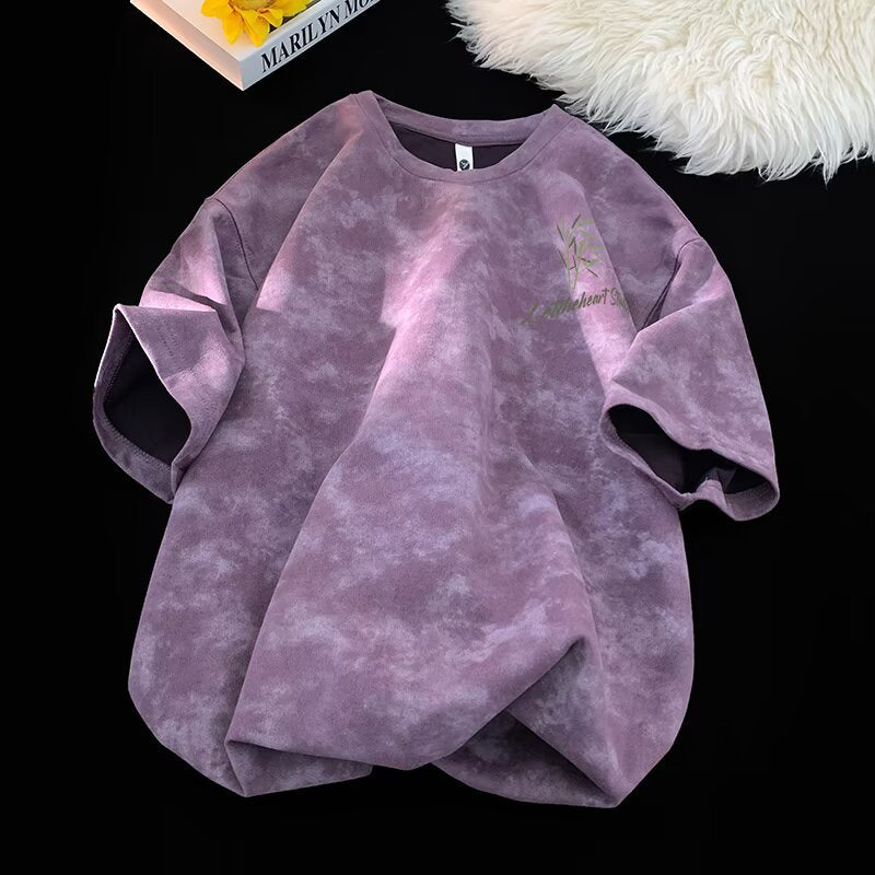 Men's Short Sleeve T-Shirt Style Trendy Tie-Dye Loose Fit Casual Top