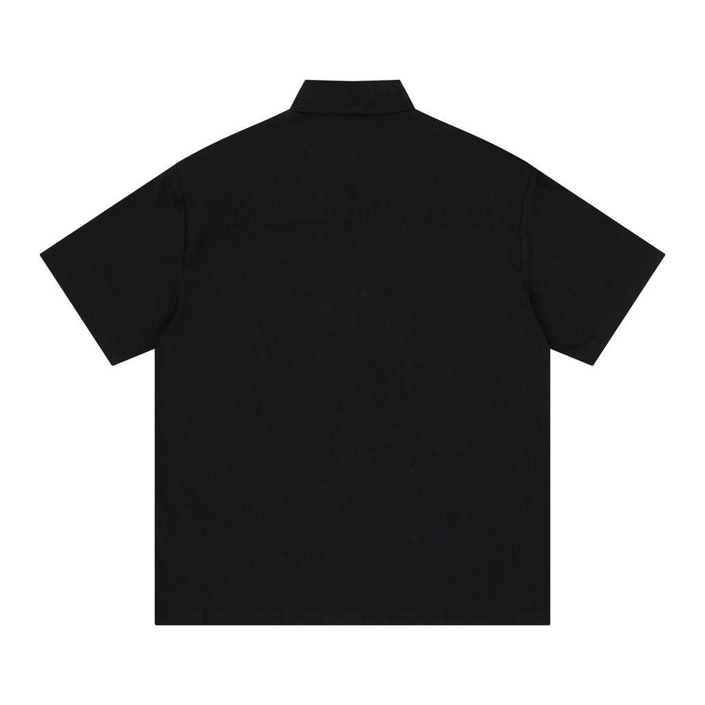 Portrait splashed ink text short sleeved