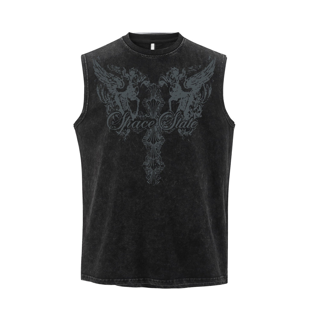 Wing cross printed vest