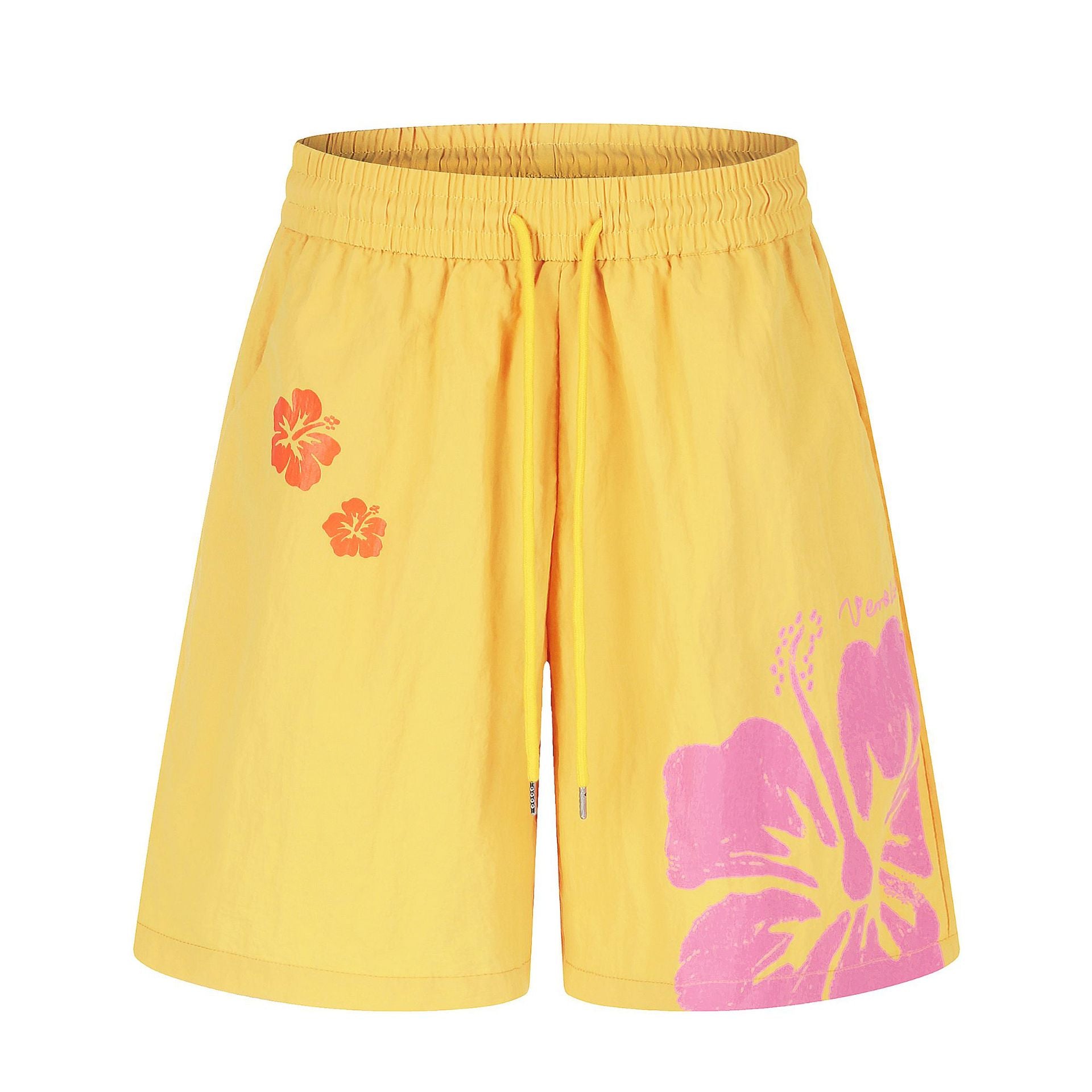 Quick-Dry Beach Shorts Hawaiian Flower Print Loose Five-Point Pants