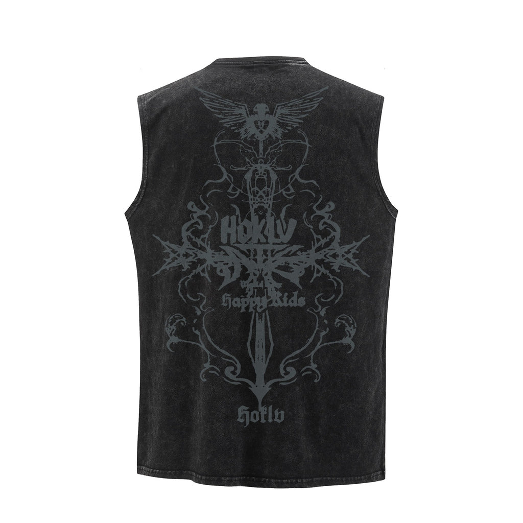 Wing cross printed vest