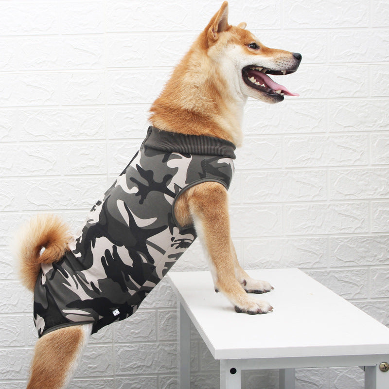 Pet Sterilization Surgical Gown Striped Breathable Dog Weaning Summer Post-Operative Care Clothes For Four Feet