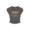 Letter Print T-Shirt  Crop Top Fitted Sleeveless Shirt