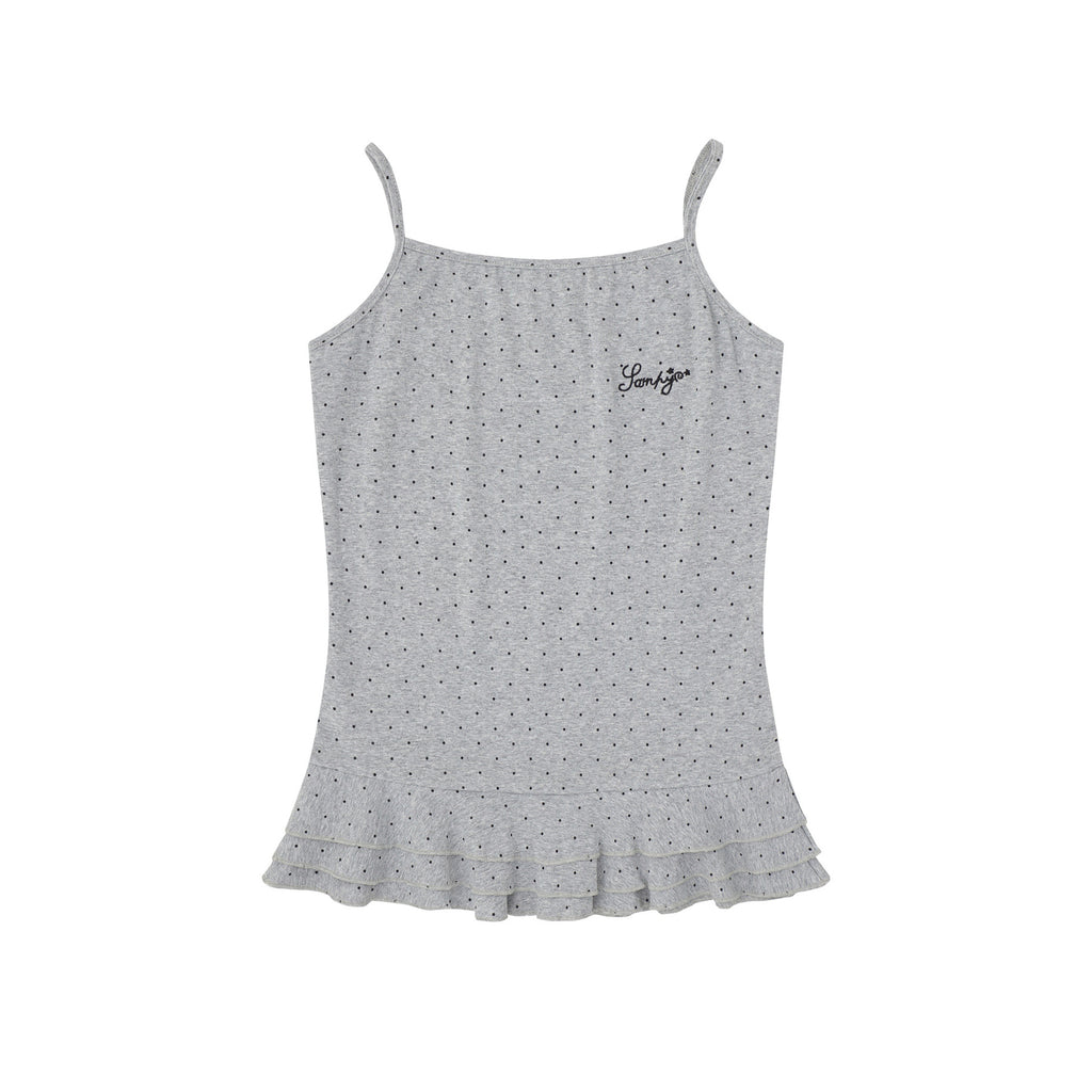 Romantic Ruffled Strap Top for Women,  Slim Fit Inner Layer or Outer Wear