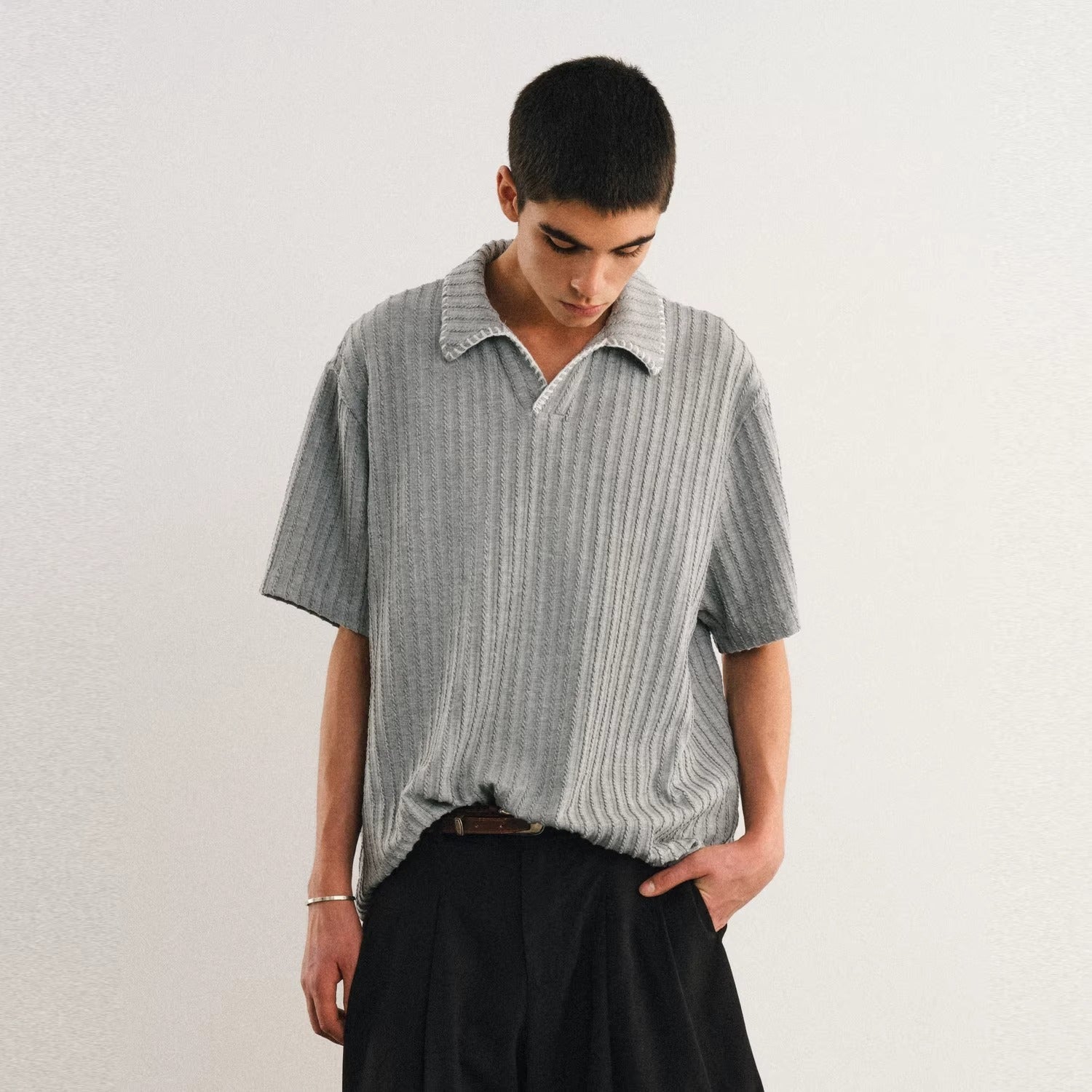 Polo Short Sleeve T-Shirt with Wheat Pattern
