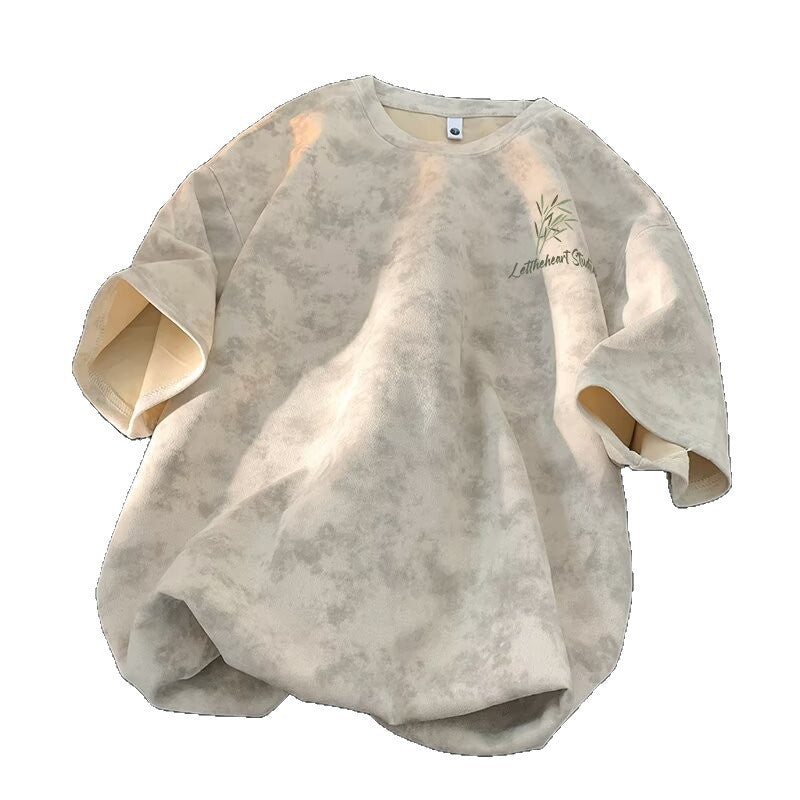Men's Short Sleeve T-Shirt Style Trendy Tie-Dye Loose Fit Casual Top