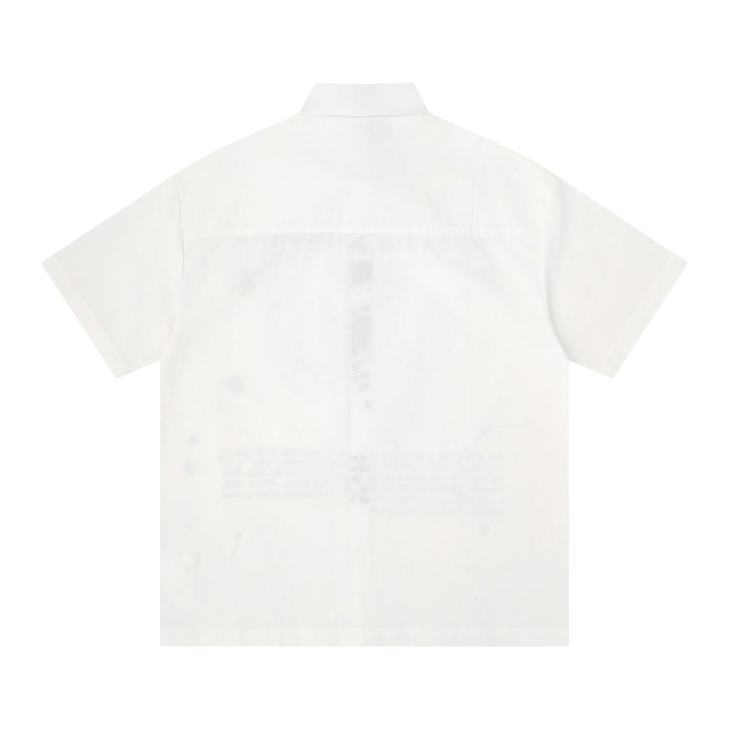 Portrait splashed ink text short sleeved