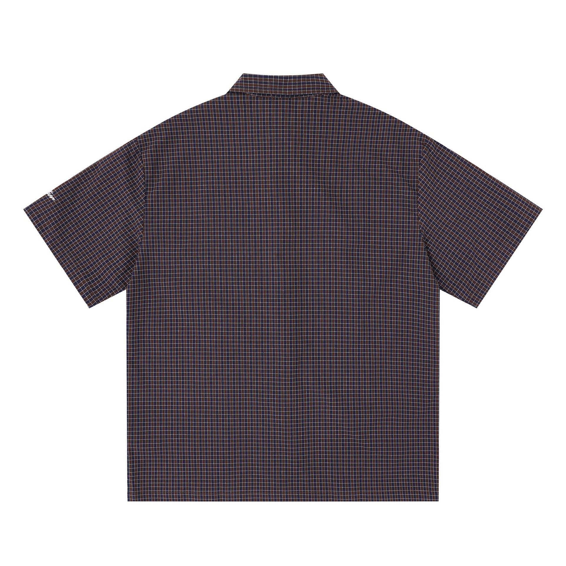 Plaid breasted short sleeved shirt