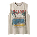 Coastal graffiti printed vest