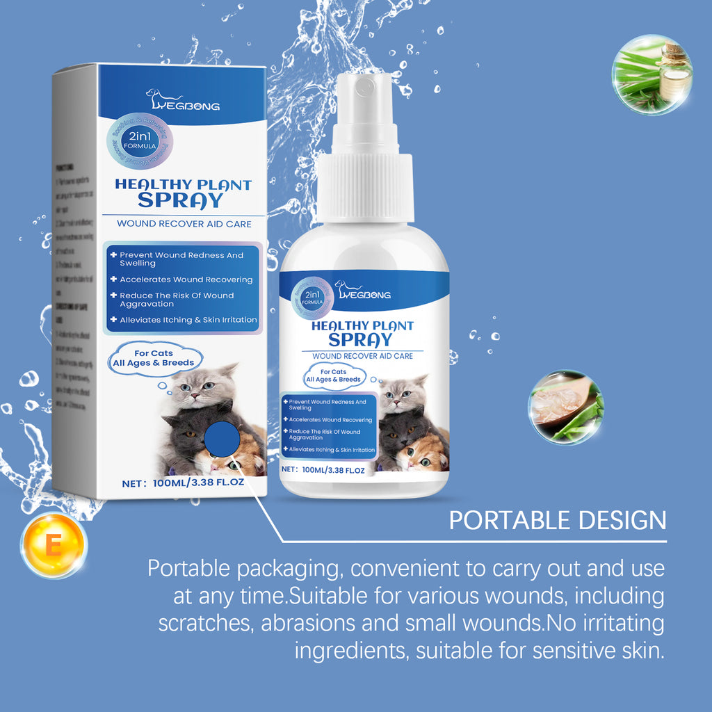 Cat Skin Care Spray, Gentle Cleaning Care Pet Skin Discomfort Body Care