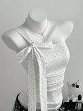 Polka off shoulder bow women's suspender