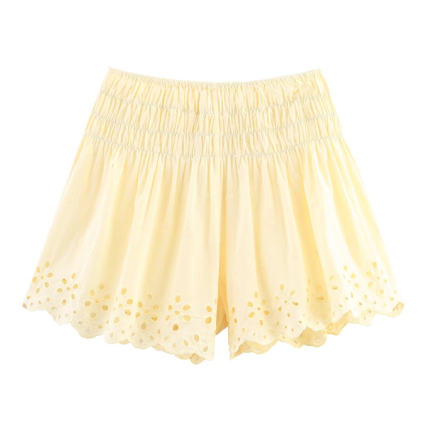 Embroidered Poplin Top+Embroidered Shorts Set