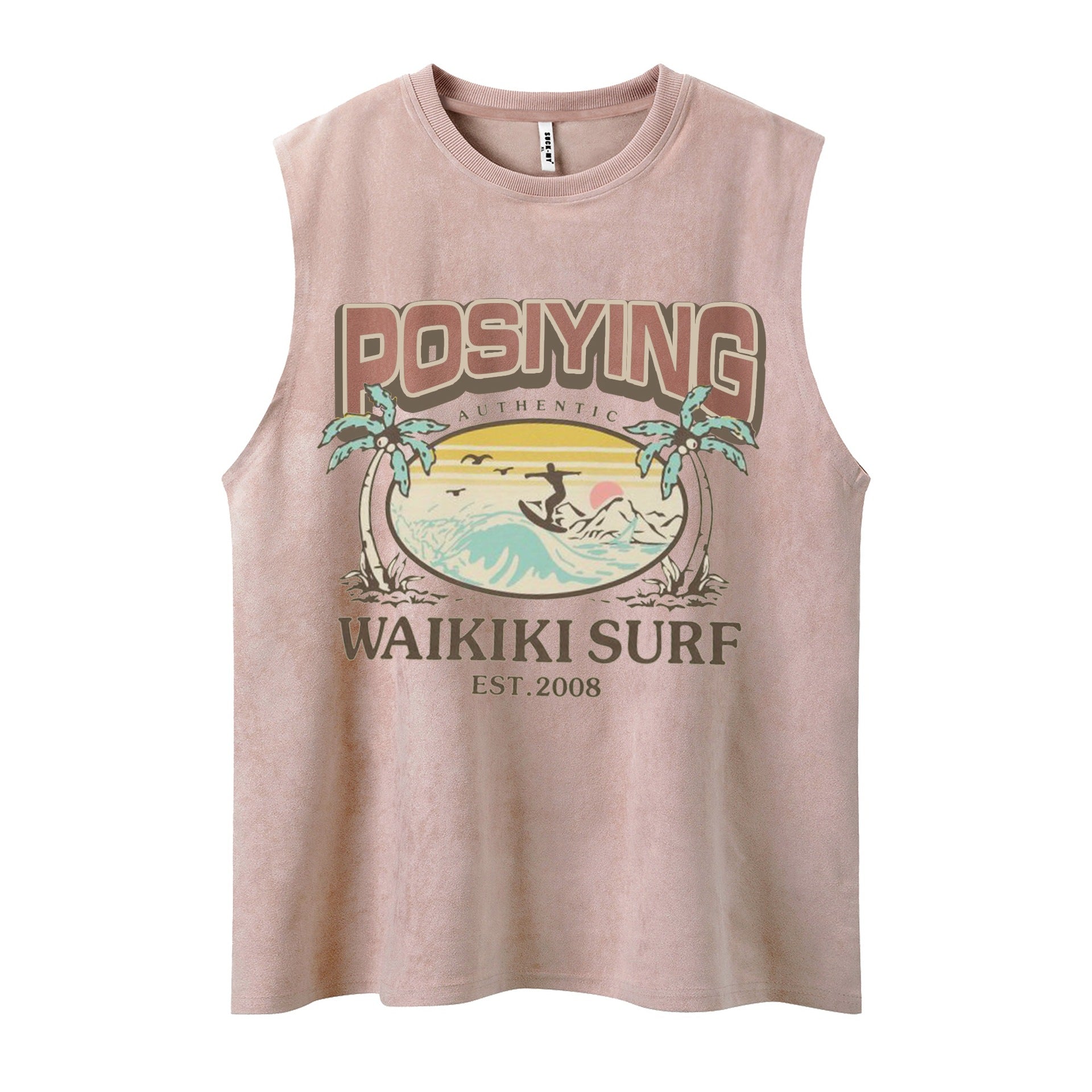 Coconut tree surfing printed vest