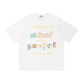 Colorful text graffiti short sleeved shirt