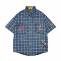 Multi element embroidery short sleeved shirt