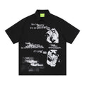 Portrait text printed short sleeved shirt