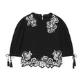 Vintage style bubble sleeve embroidered shirt